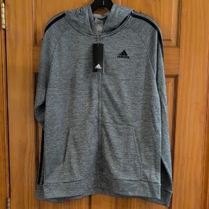 Adidas Boys's Heathered Gray Zip-Up Sweater